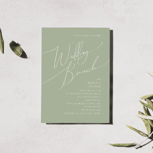 Invitation Script Whimsical Sage Green Mariage Brunch