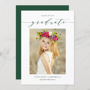 Invitation Script Whimsical Vert 2023 Graduation Photo