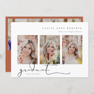 Invitation Scripted Snapshot Graduation Photo