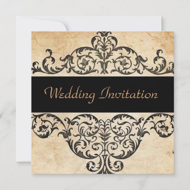 Invitation Scrolls pays rustique ouest saloon mariage (Devant)
