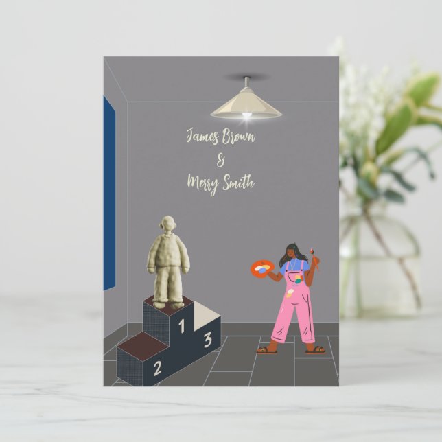 Invitation Sculpté par Love mariage (Debout devant)