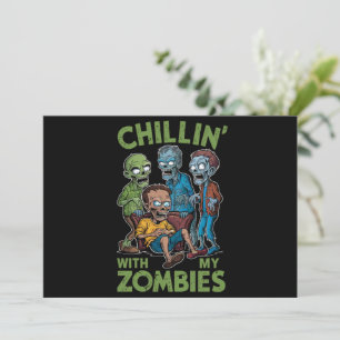 Invitation Se détendre avec mes zombies Halloween garçons enf