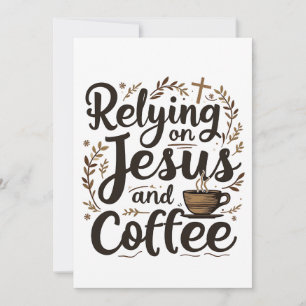 Invitation Se fier à Jésus et à l'amateur de caféine