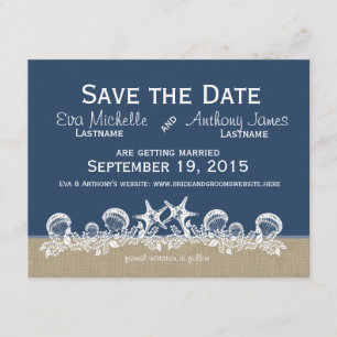 Invitation Sea Garland Navy Blue Save the Date