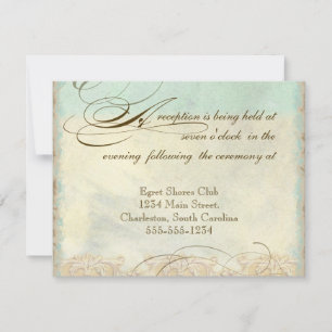 Invitation Sea Turtle Modern Coastal Ocean Beach Swirls