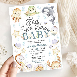 Invitation Sea You Soon Baby Shower Océan Genre Neutre