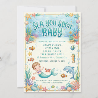 Invitation Sea you soon Baby Under the Sea Baby Shower