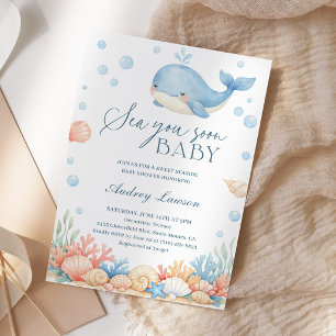 Invitation Sea You Soon Fête de Naissance Côtière Océan