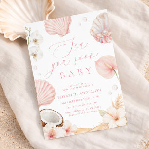 Invitation Sea You Soon Fille Baby Shower