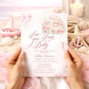 Invitation Sea You Soon Fille Côtière Baby Shower