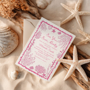 Invitation Sea You Soon Girl Fête de Naissance Côtière