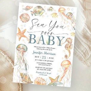 Invitation Sea You Soon Ocean Baby Shower Genre Neutre 