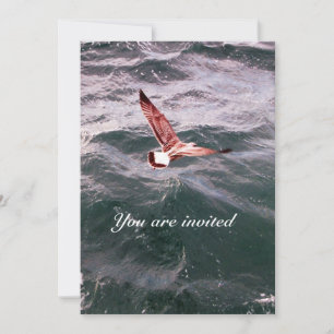 INVITATION SEAGULL VOL AU-DESSUS DES VAGUES PLAGE MARIAGE