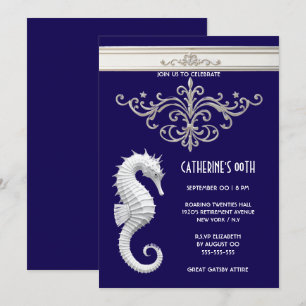 Invitation Seahorse thème de la plage d'été anniversaire Mari