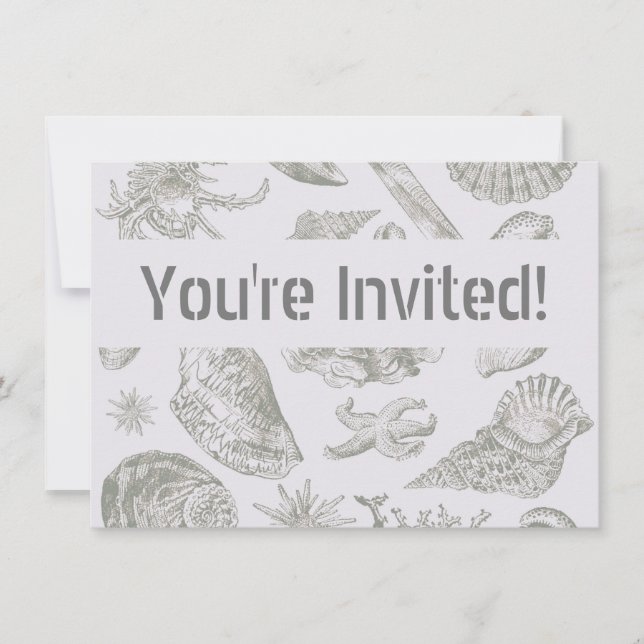 Invitation Seashell Soft Antique Art Beach Shops (Devant)