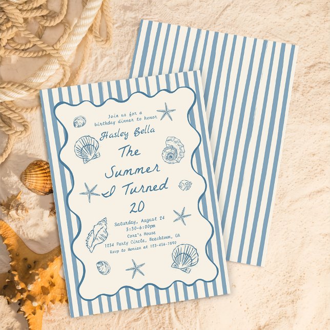 Invitation Seashells The Summer I Turned Twenty Birthday (Créateur téléchargé)
