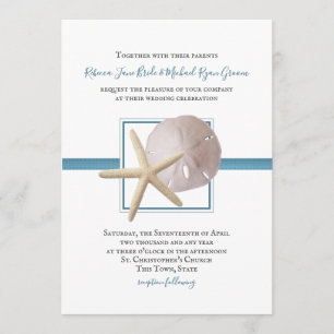 Invitation Seashore Trésors Ocean Beach Mariage