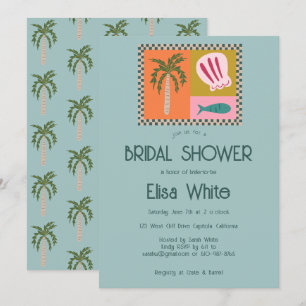 Invitation Seaside Soiree Fête des mariées Moderne Cute CUSTO