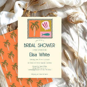 Invitation Seaside Soiree Fête des mariées Moderne Cute CUSTO