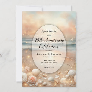 Invitation Seaside Sparkle et Sunset Dreams Anniversaire