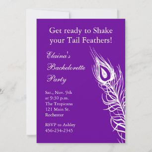 Invitation Secouez votre bachelorette de plumes de queue (vio