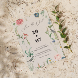 Invitation Secret Garden Fleurs sauvages Mariage Enregistrer 