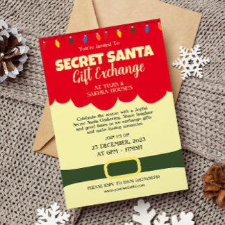 Invitation Secret Père Noël Cadeaux Exchange