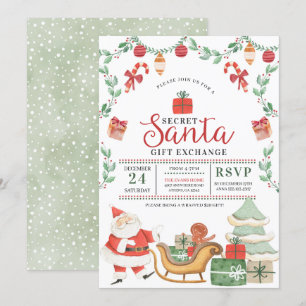 Invitation Secret Père Noël Christmas Holiday