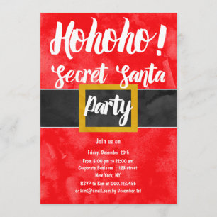 Invitation Secret Père Noël ho ho ho fêter Noël d'entreprise