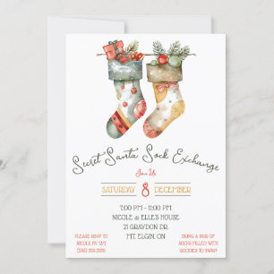 Invitation Secret Père Noël, Sock Swap, Exchange Holiday Part