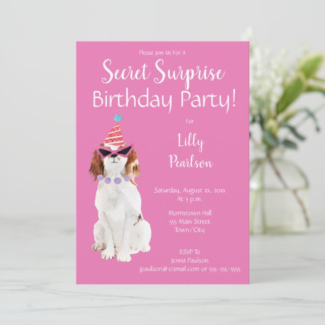 Invitation Secret Surprise fête d'anniversaire drôle (Debout devant)