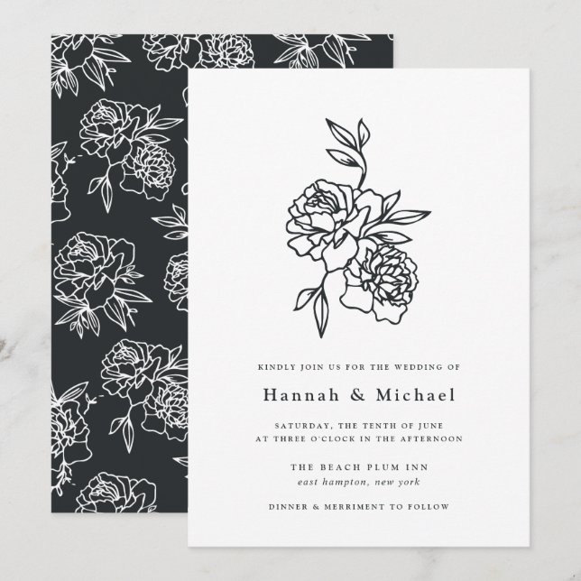 Invitation secrète de mariage dans le jardin | Enc (Devant / Derrière)