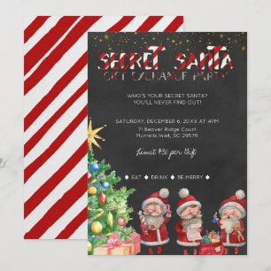 Invitation secrète de partie d'échange de cadeau