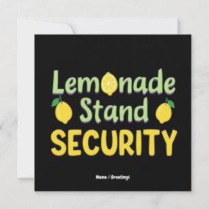 Invitation Sécurité de stand de limonade drôle été citrus PDG