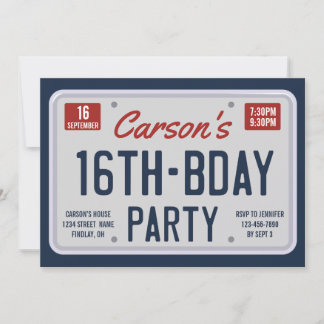 Invitation Seizième Anniversaire Plate Anniversaire Fête