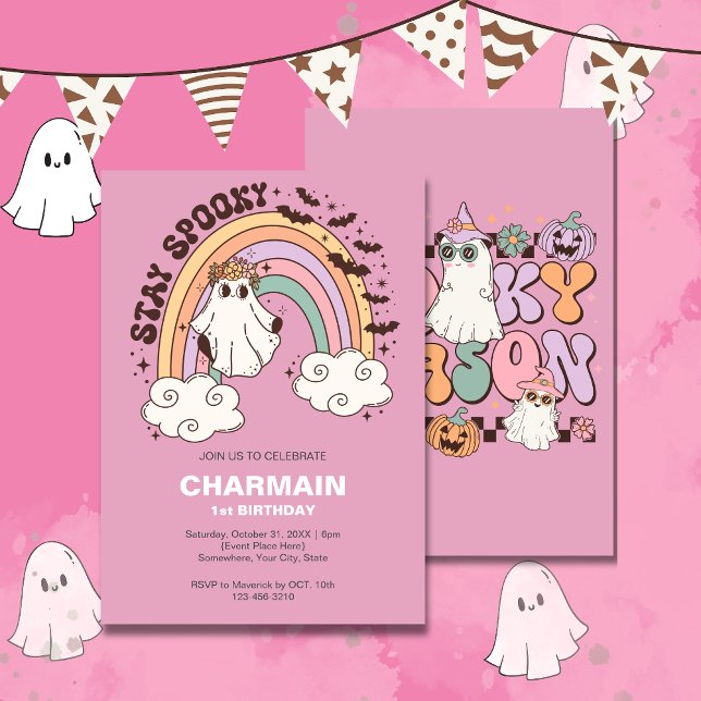Invitation Séjour Éffrayant Halloween premier anniversaire (Créateur téléchargé)