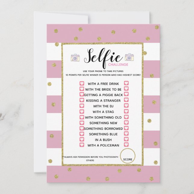 Invitation Selfie Challenge jeu (Devant)