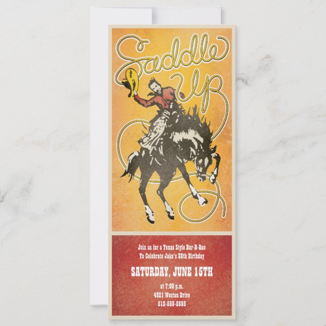 Invitation Sellez l'invitation de partie de cowboy (Devant)