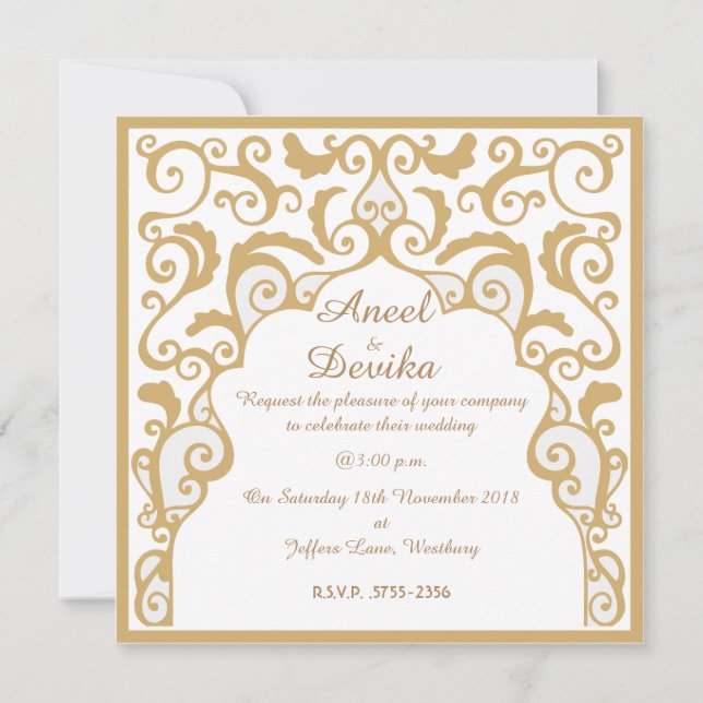 Invitation Semi-Lustre 5,25" x 5,25", enveloppes blanches (Devant)