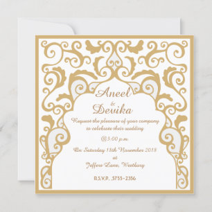 Invitation Semi-Lustre 5,25" x 5,25", enveloppes blanches