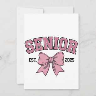 Invitation Senior 2025 Coquette Promotion 2025 Rubans Roses