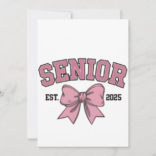 Invitation Senior 2025 Coquette Promotion 2025 Rubans Roses