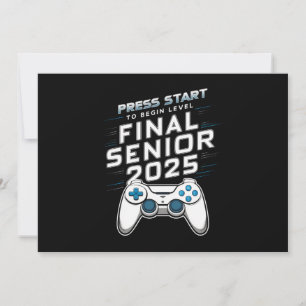 Invitation Senior 2025 Promotion 2025 Joueur Jeux Vidéo