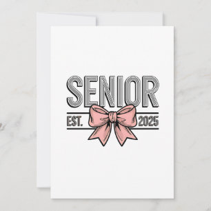 Invitation Senior Est 2025 Bow Coquette Graduation