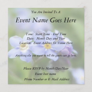 Invitation Sensible oubliez-moi pas des fleurs