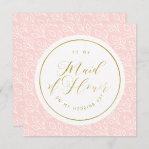 Invitation   sensibles modernes "à ma domestique d'honneur "