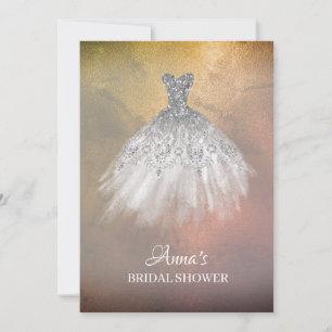 Invitation *~* Sepia Gold White Gown Fête de l'mariée