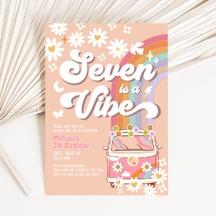 Invitation Sept est une ambiance Rose Daisy Groovy 7ème anniv
