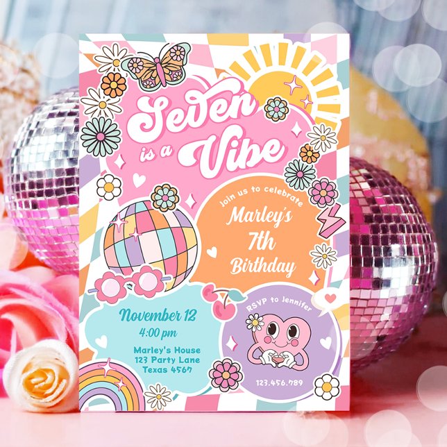 Invitation Sept est Vibe Retro Preppy Varsity Anniversaire (Créateur téléchargé)