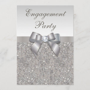 Invitation Séquences d'argent Diamonds Bow